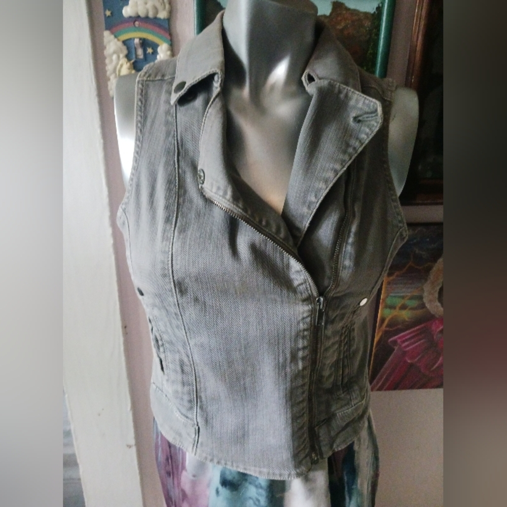 Gray Denim Vest